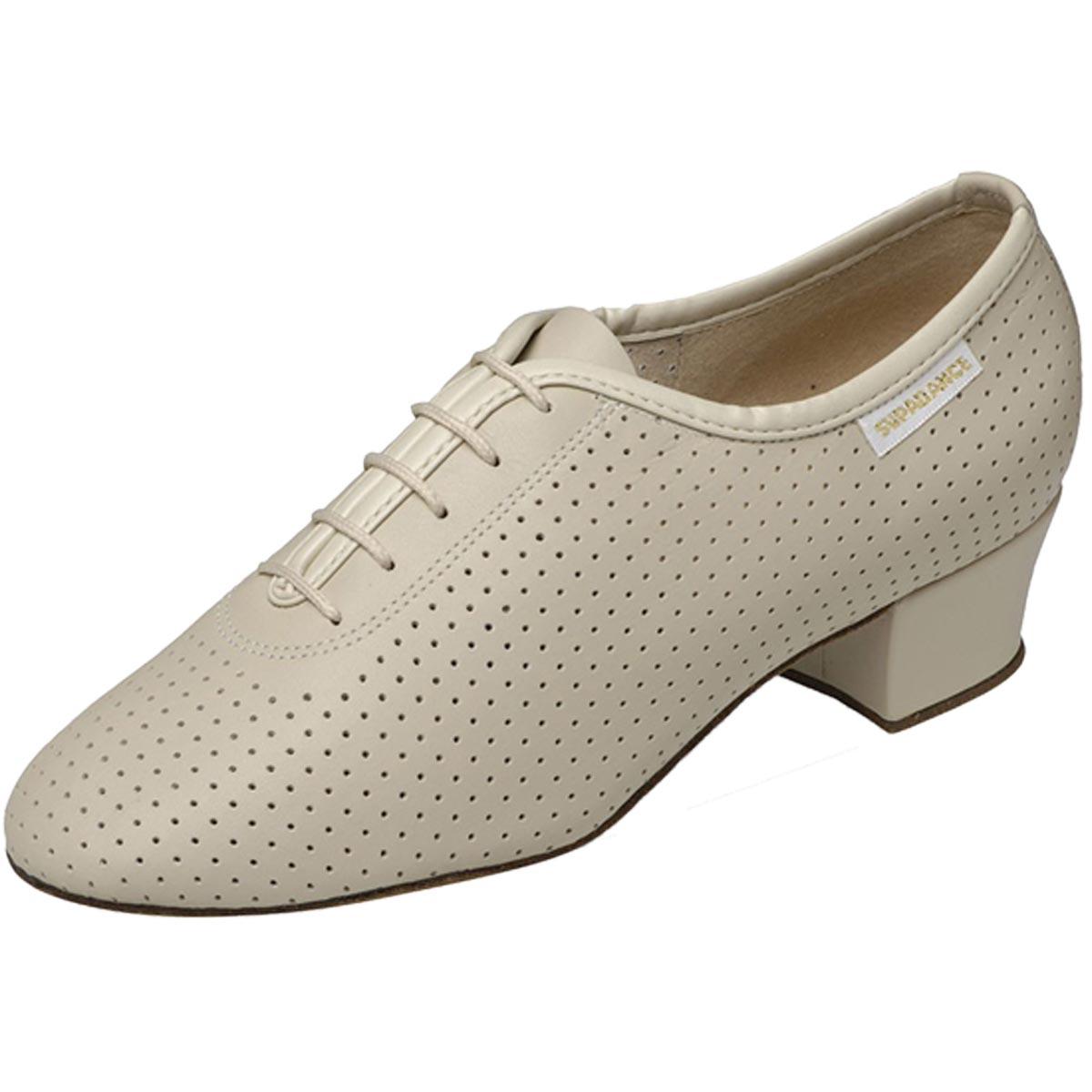 Supadance - Damen Trainerschuhe/Practice Shoes 1026 - Leder Beige - Normalweite - 1,5\" Blockabsatz
