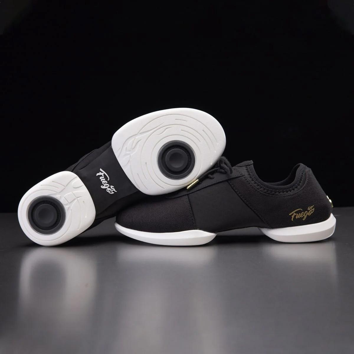 Fuego Unisex Split-Sole Dance Sneakers Black - Größe: US M5.5/W7