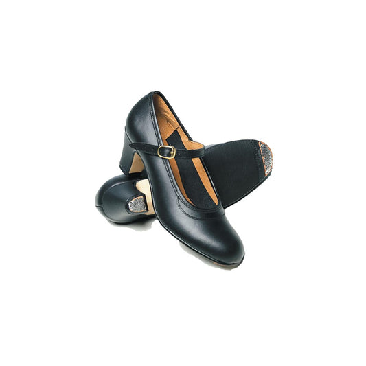 Intermezzo Damen/Mädchen Flamenco Schuhe 7232 Semipiel Hebilla - Farbe: Schwarz (037) - Weite: Normal - Größe: 42,5