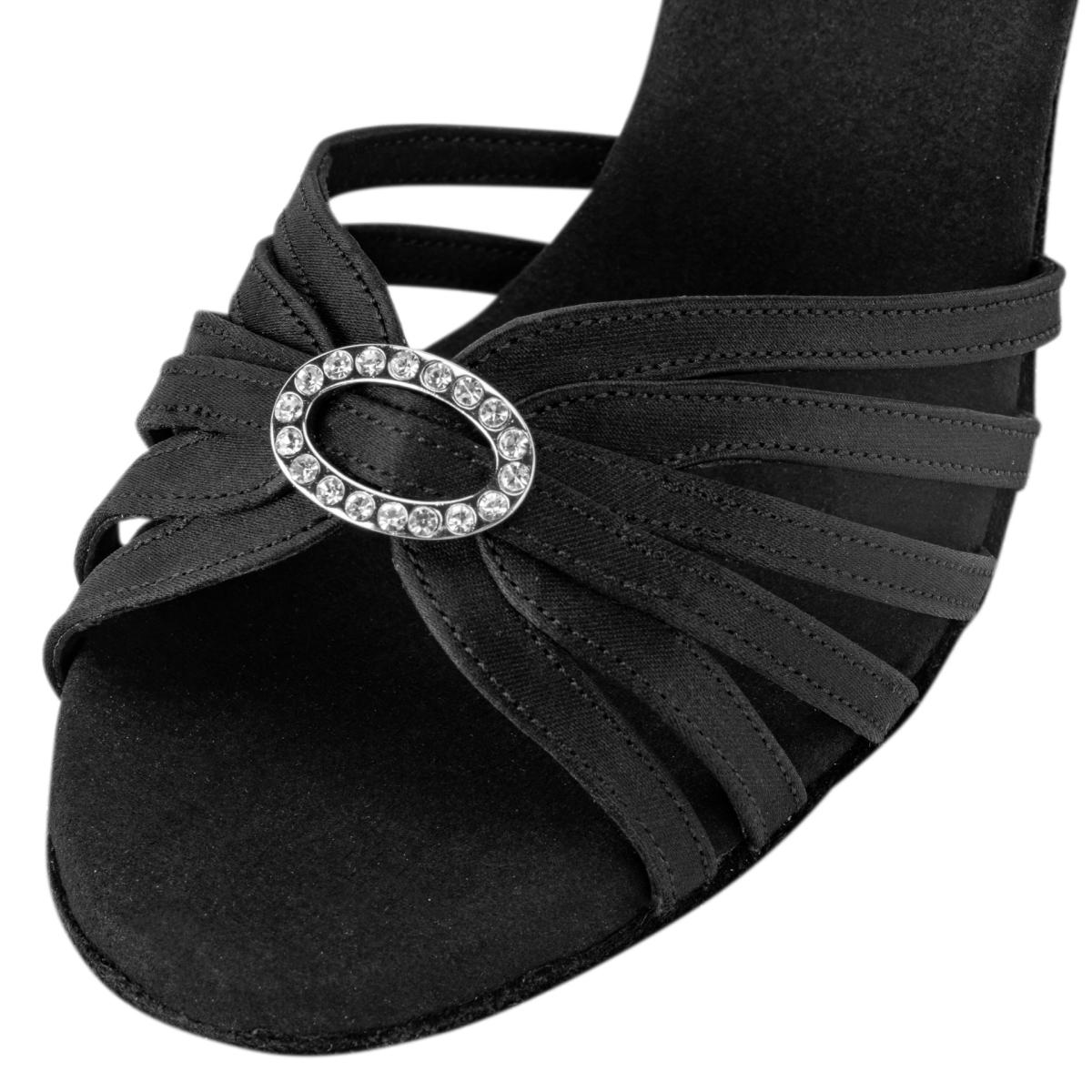 Rummos Damen Tanzschuhe Elite Celine 041 - Obermaterial: Satin - Farbe: Schwarz - Weite: Normal - Absatz: 60R Flare - Größe: EUR 38