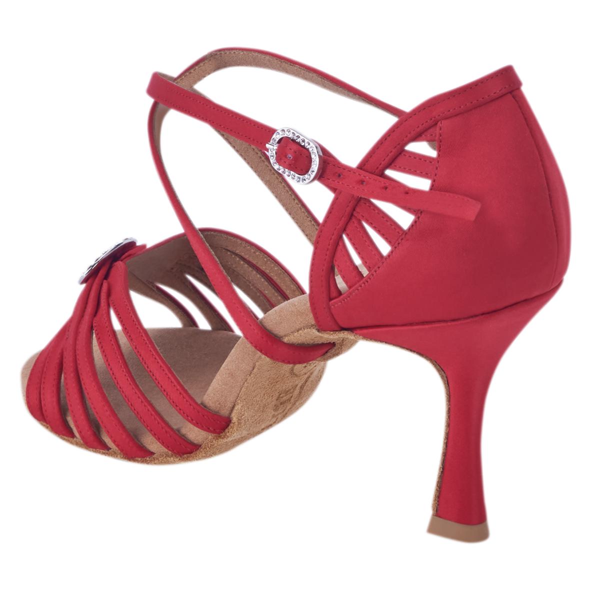 Rummos Damen Tanzschuhe Elite Celine 049 - Obermaterial: Satin - Farbe: Rot - Weite: Normal - Absatz: 70R Flare - Größe: EUR 34