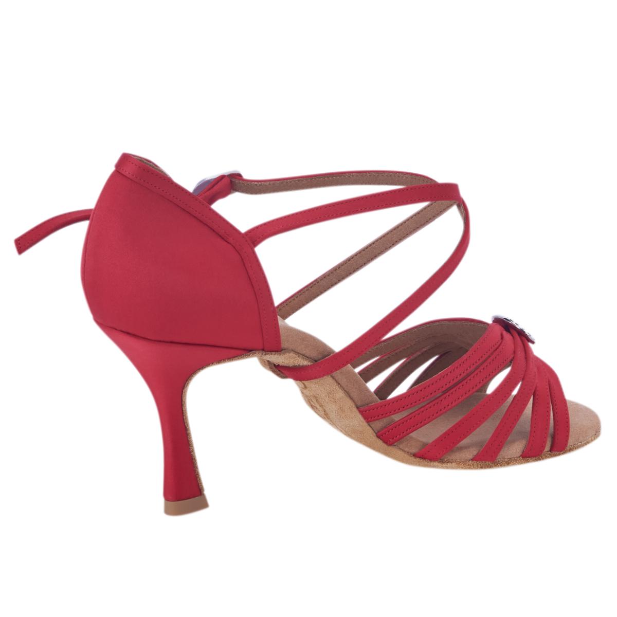 Rummos Damen Tanzschuhe Elite Celine 049 - Obermaterial: Satin - Farbe: Rot - Weite: Normal - Absatz: 70R Flare - Größe: EUR 40,5