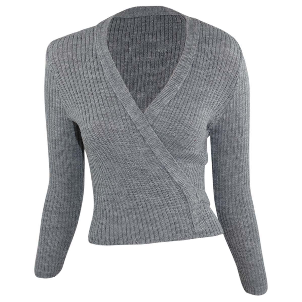 Intermezzo Damen Ballett Wickeljacke 6811 Jersey Elipor - Farbe: Grau (033) - Größe: XL