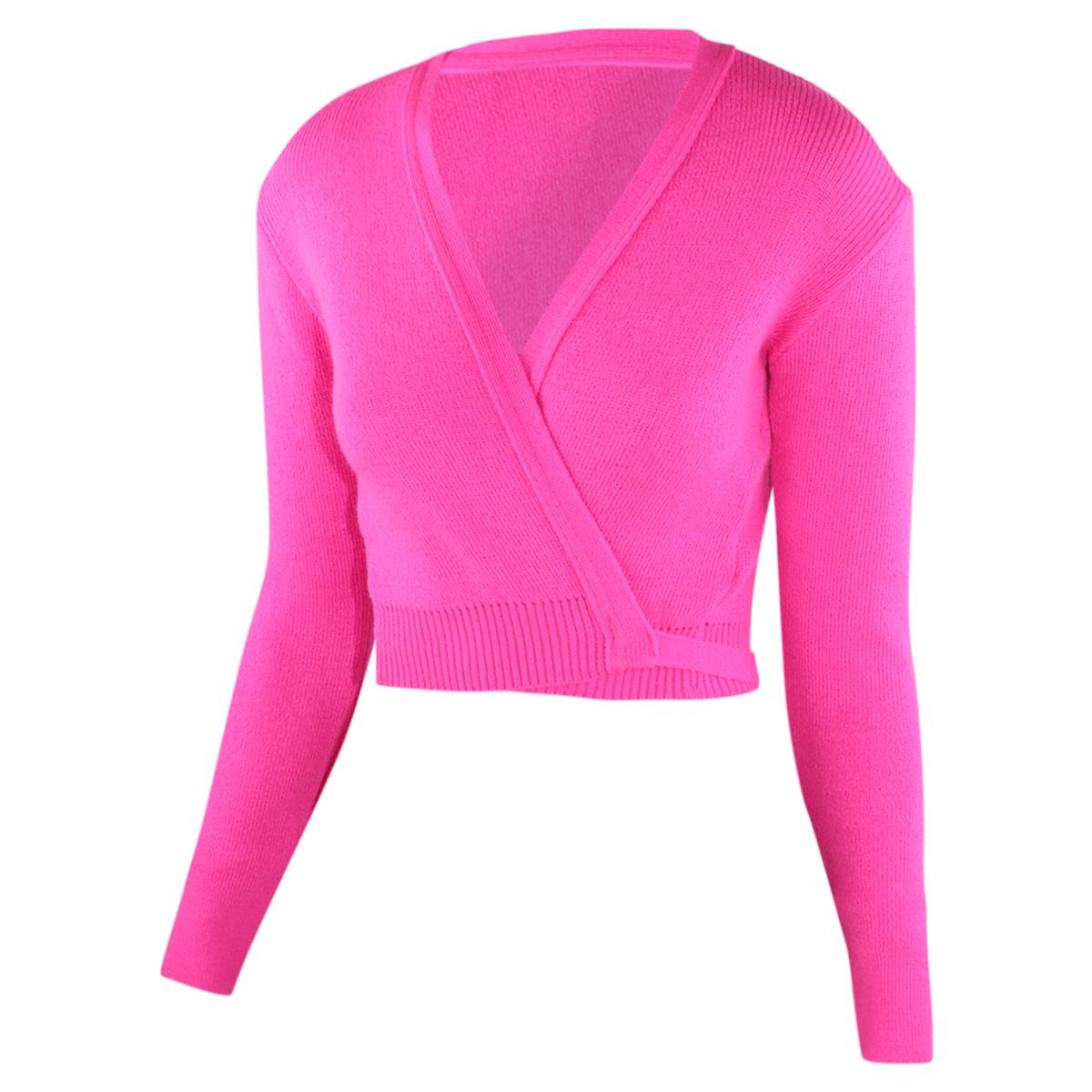 Intermezzo Damen Ballett Wickeljacke 6000 Jersey Elisa - Farbe: Fuchsia Neon (035) - Größe: L