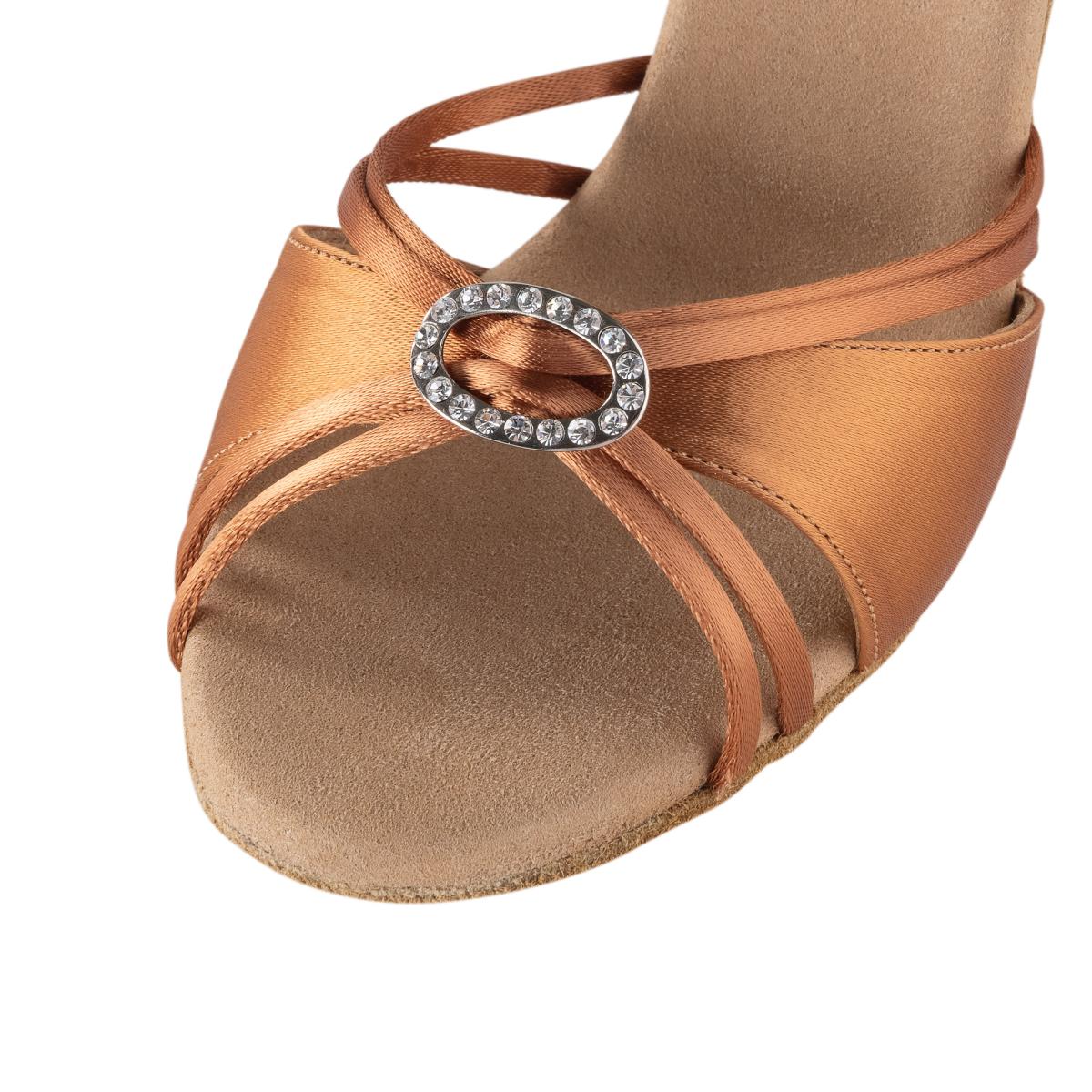 Rummos Damen Tanzschuhe Elite Bella 048 - Material: Satin - Farbe: Dark Tan - Weite: Normal - Absatz: 60R Flare - Größe: EUR 40,5