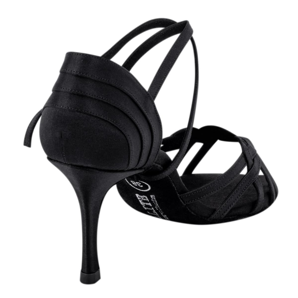Rummos Damen Tanzschuhe Elite Gaia 041 - Obermaterial: Satin - Farbe: Schwarz - Weite: Normal - Absatz: 80E Stiletto - Größe: EUR 34