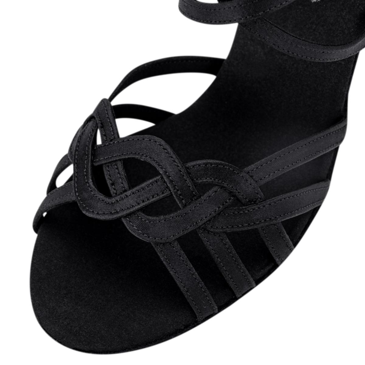 Rummos Damen Tanzschuhe Elite Gaia 041 - Obermaterial: Satin - Farbe: Schwarz - Weite: Normal - Absatz: 80E Stiletto - Größe: EUR 38,5