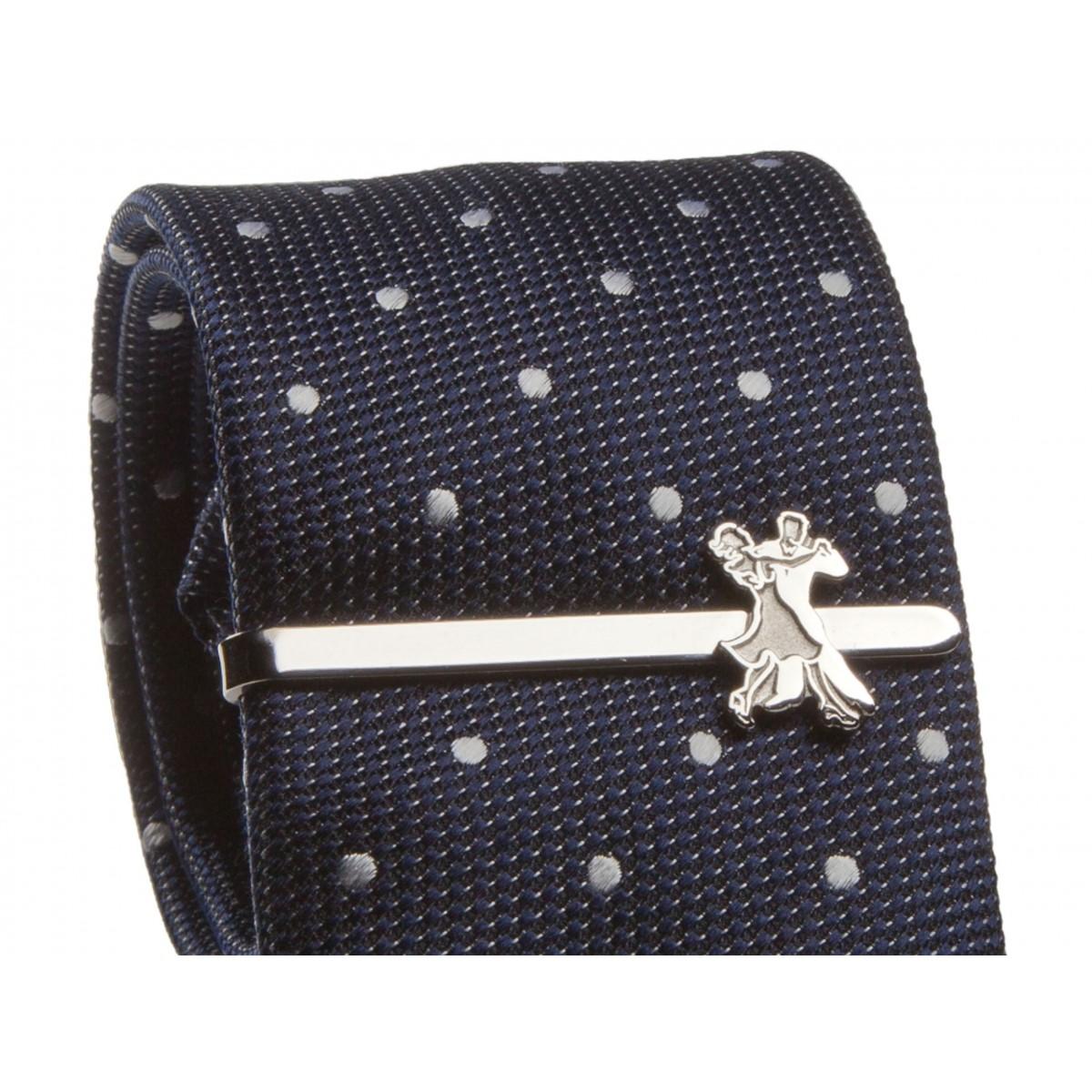 Diamant Krawattennadel mit Tanzpaar schmal - Farbe: Edelstahl