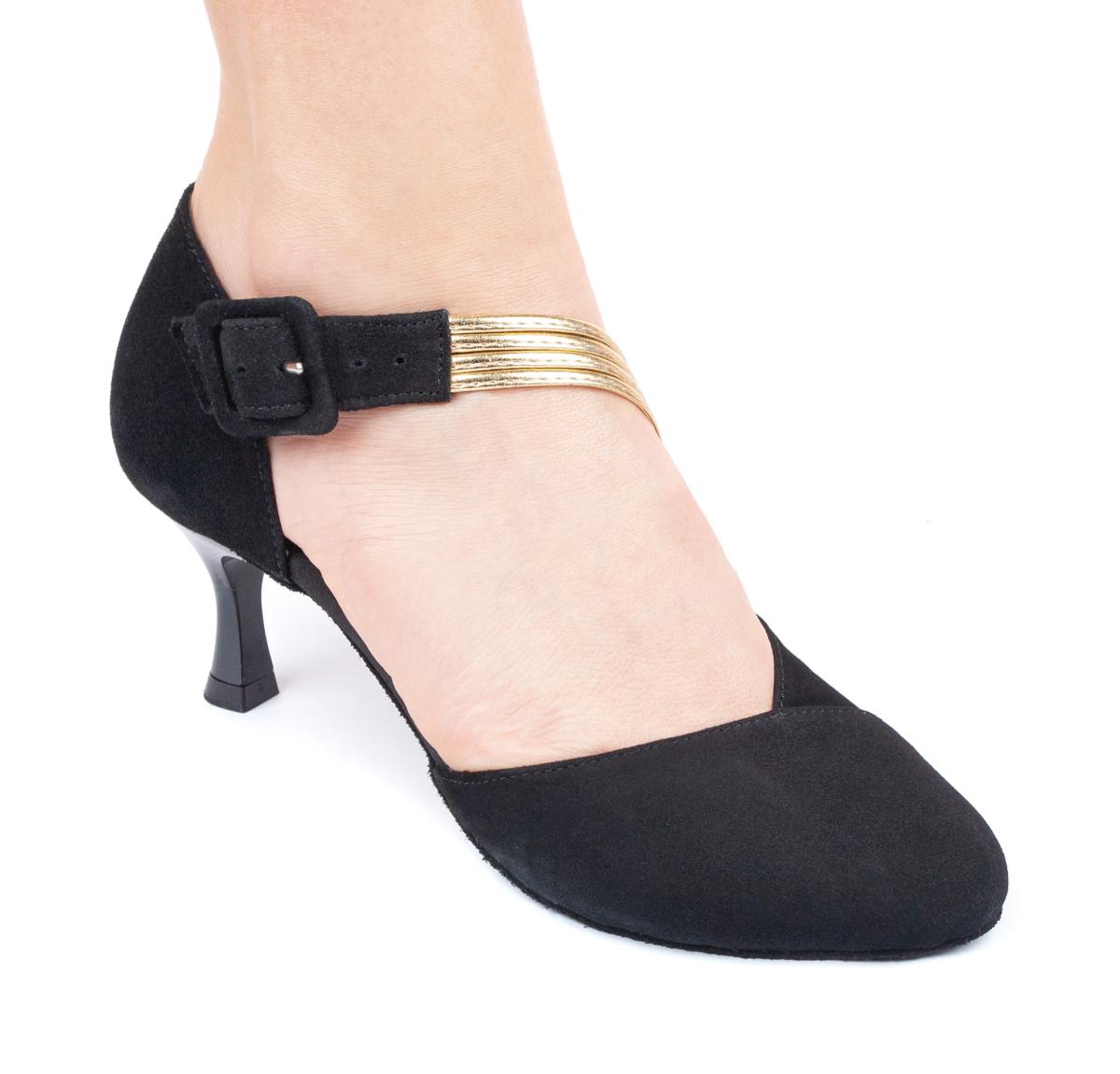 PortDance Damen Tanzschuhe PD126 - Material: Nubuck - Farbe: Schwarz - Größe: EUR 37