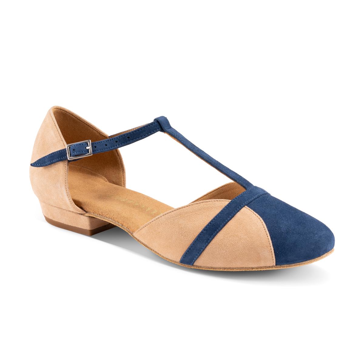 Rummos Damen Tanzschuhe Ivy 122-124 - Obermaterial: Nubuck Twine/Indico - Absatz: 2 cm Blockabsatz - Größe: 38 EU