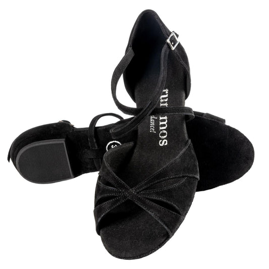 Rummos Damen Tanzschuhe Lola 024 - M: Nubuck - C: Schwarz - W: Medium (Normal) - H: 20 Block - Si: EUR 39