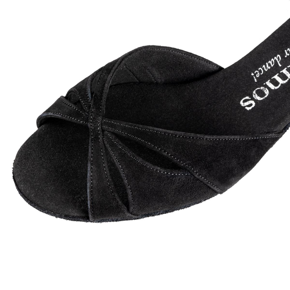 Rummos Damen Tanzschuhe Lola 024 - M: Nubuck - C: Schwarz - W: Medium (Normal) - H: 20 Block - Si: EUR 42