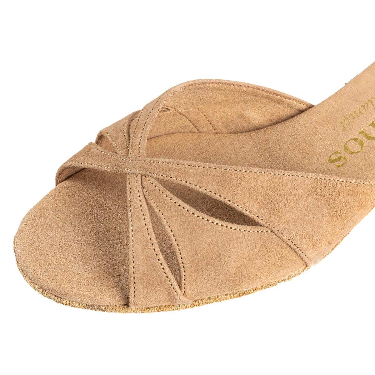 Rummos Damen Tanzschuhe Lola 027 - M: Nubuck - C: LigBraun - W: Medium (Normal) - H: 20 Block - Si: EUR 36