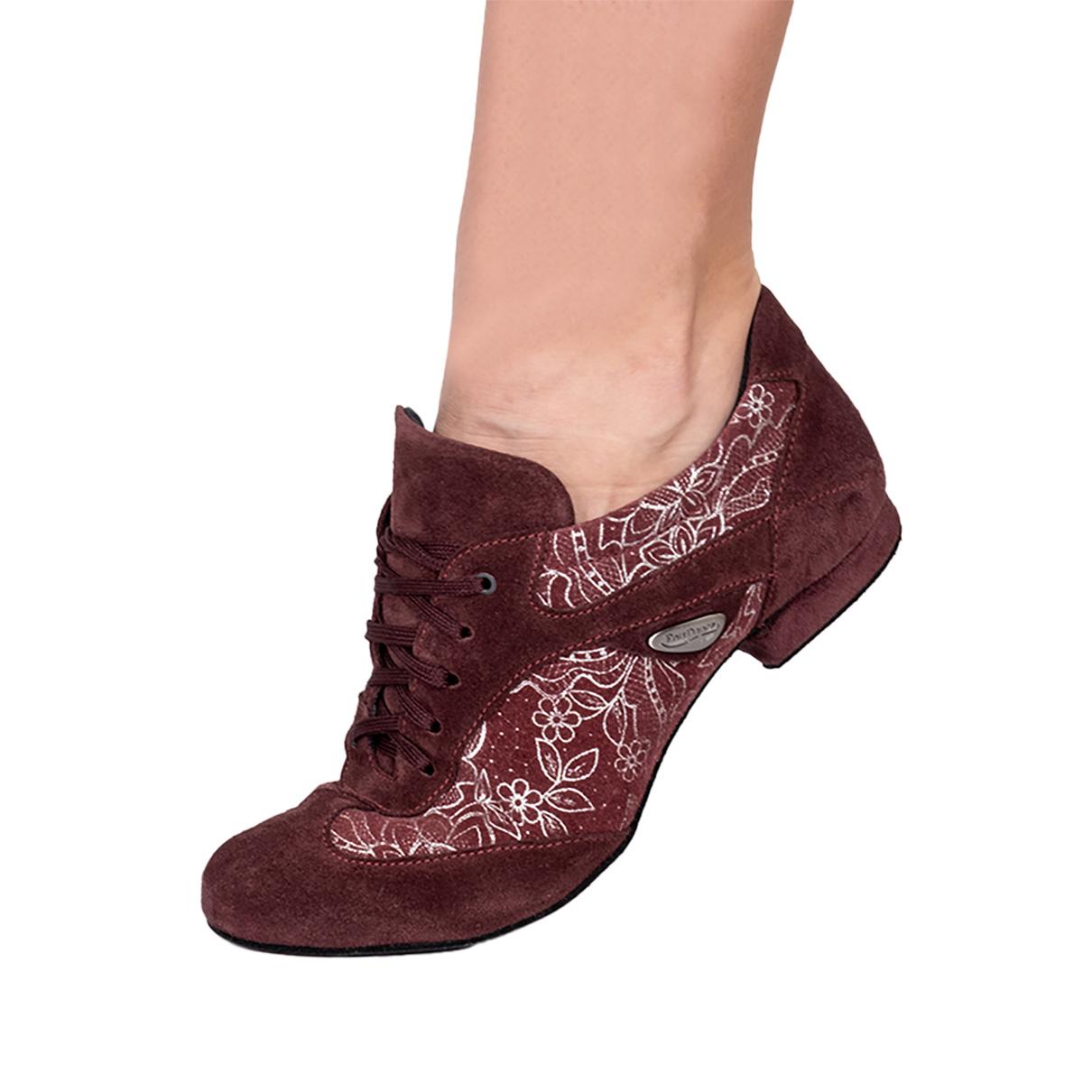 PortDance Damen Trainerschuhe PD09 - Obermaterial: Nubuck/Fantasy Schwarz/Weiß - Absatz: 1,5 cm Micro-Heel - Größe: 35 EU