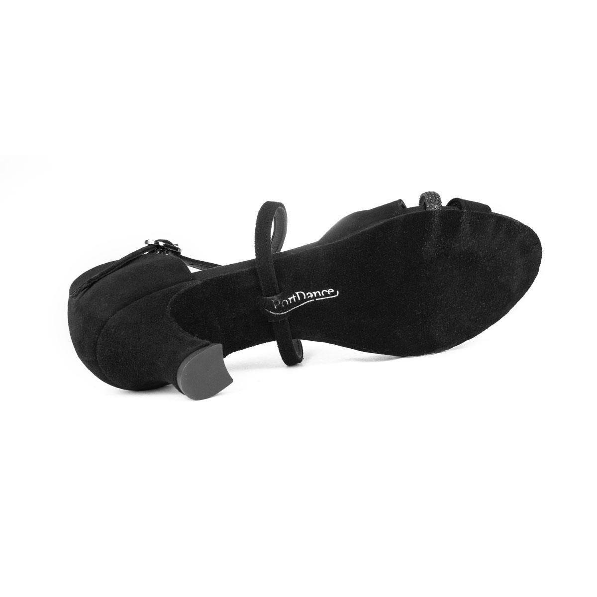 PortDance Damen Tanzschuhe PD816 - Obermaterial: Nubuck/Leder Schwarz - Absatz: 4,5 cm Spanish - Größe: 38 EU