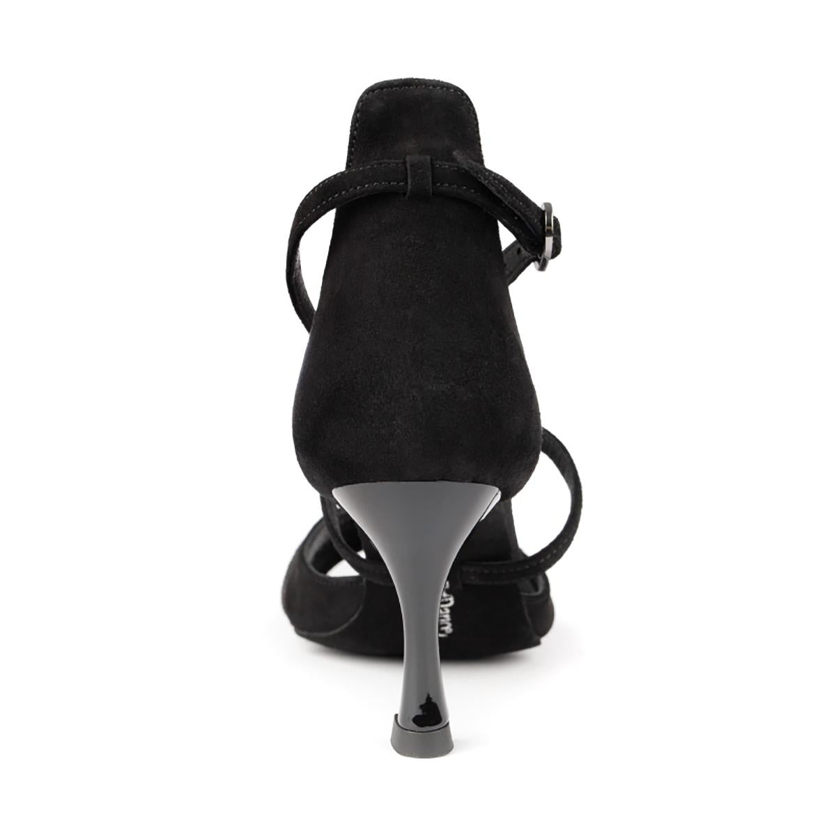 PortDance Damen Tanzschuhe PD816 - Obermaterial: Fantasy Leder Schwarz - Absatz: 6 cm Flare (klein) - Größe: 41 EU