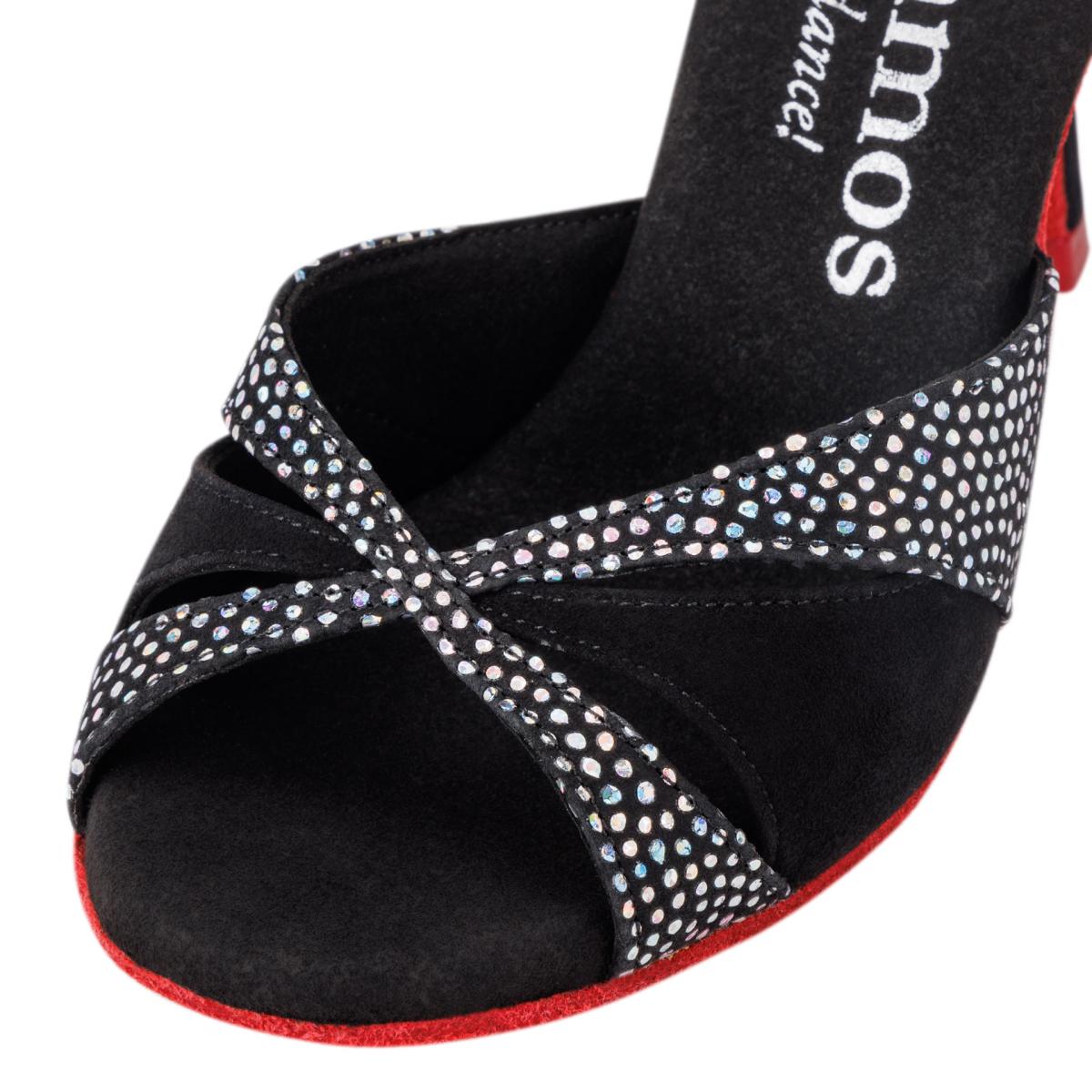Rummos Damen Tanzschuhe Elite Paloma 231/024 - Obermaterial: Nubuck/Textil - Farbe: Schwarz - Weite: Normal - Absatz: 70R Flare - Größe: EUR 33,5