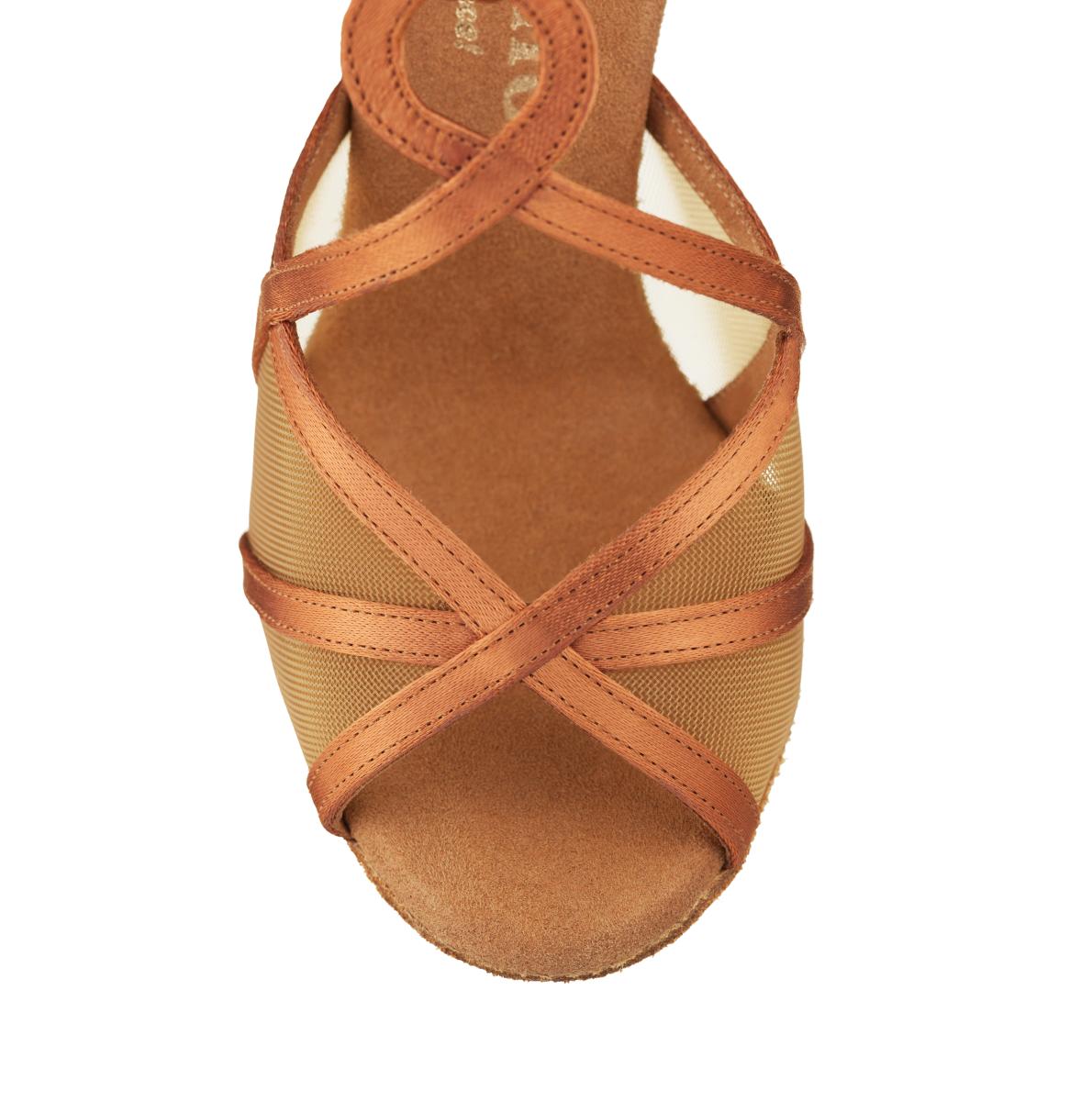 Rummos Damen Tanzschuhe R365 - Material: Satin - Farbe: Dark Tan - Weite: Medium (Normal) - Absatz: 70R Flare - Größe: EUR 33