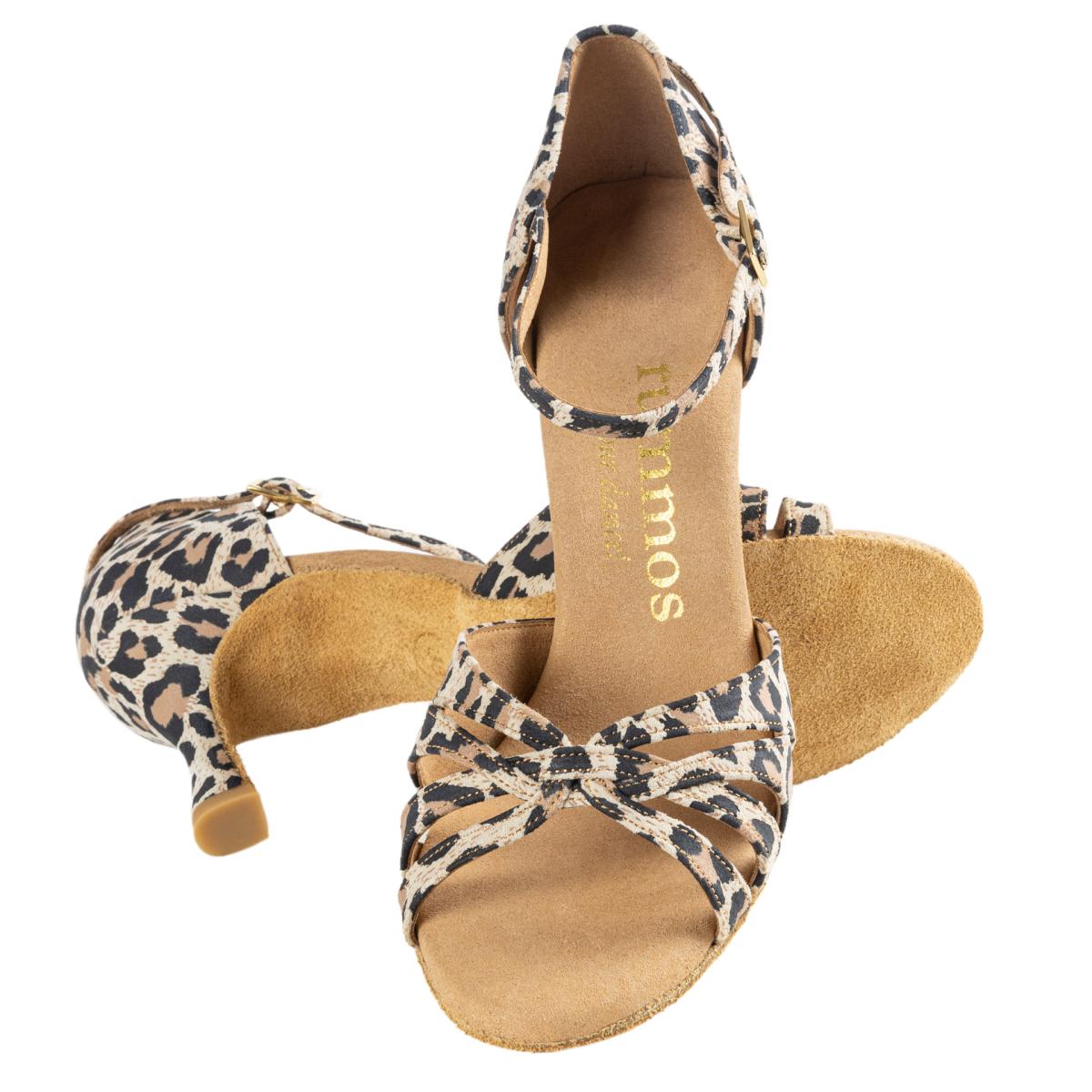 Rummos Damen Tanzschuhe R383 020 - M: Leder - C: Leopard - W: Medium (Normal) - H: 60R Flare - Si: EUR 36