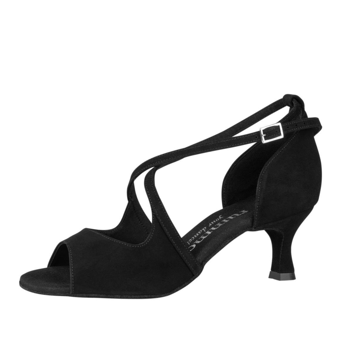 Rummos Damen Tanzschuhe R545 024 - Material: Nubuck - Farbe: Schwarz - Weite: Normal - Absatz: 50R Flare - Größe: EUR 34