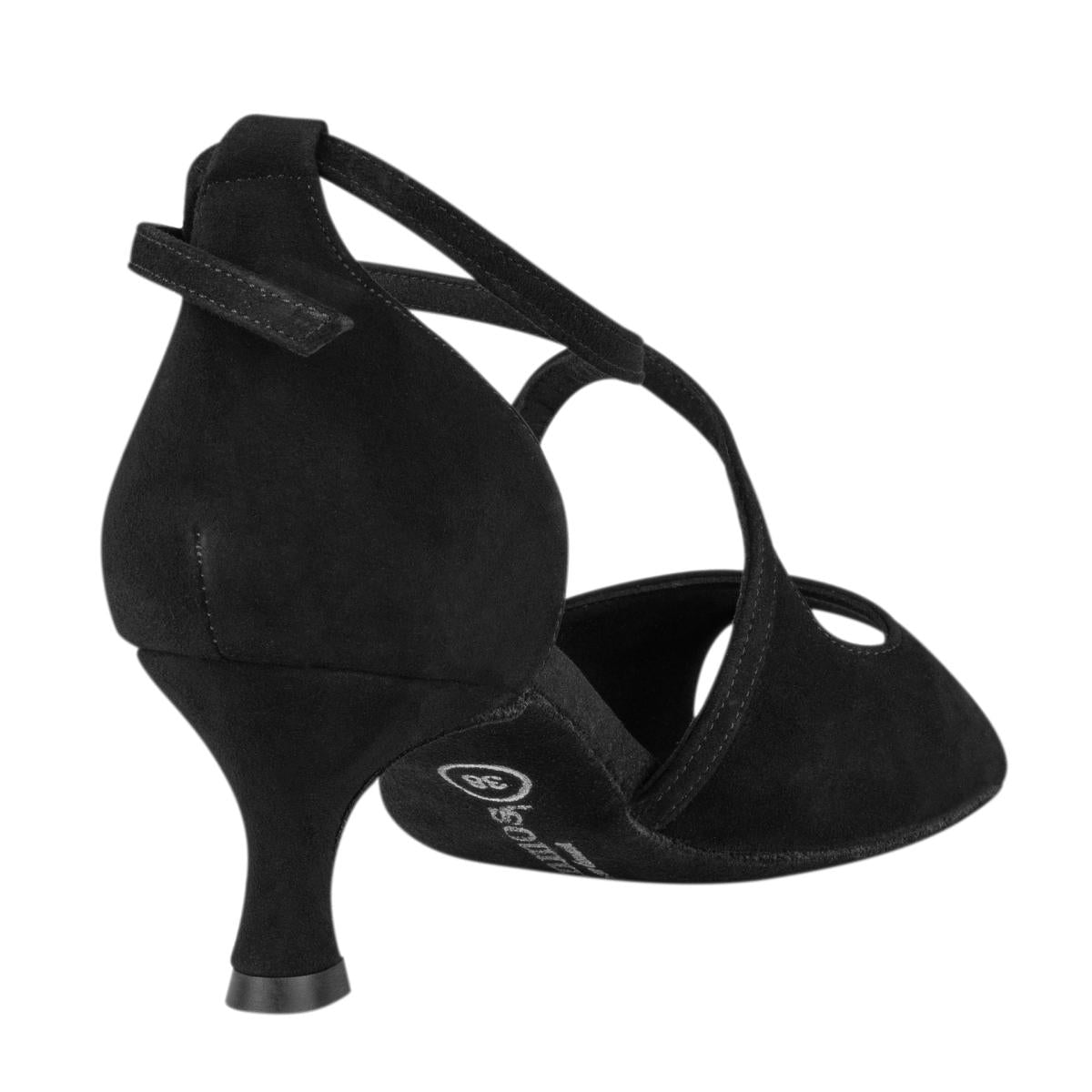 Rummos Damen Tanzschuhe R545 024 - Material: Nubuck - Farbe: Schwarz - Weite: Normal - Absatz: 50R Flare - Größe: EUR 39
