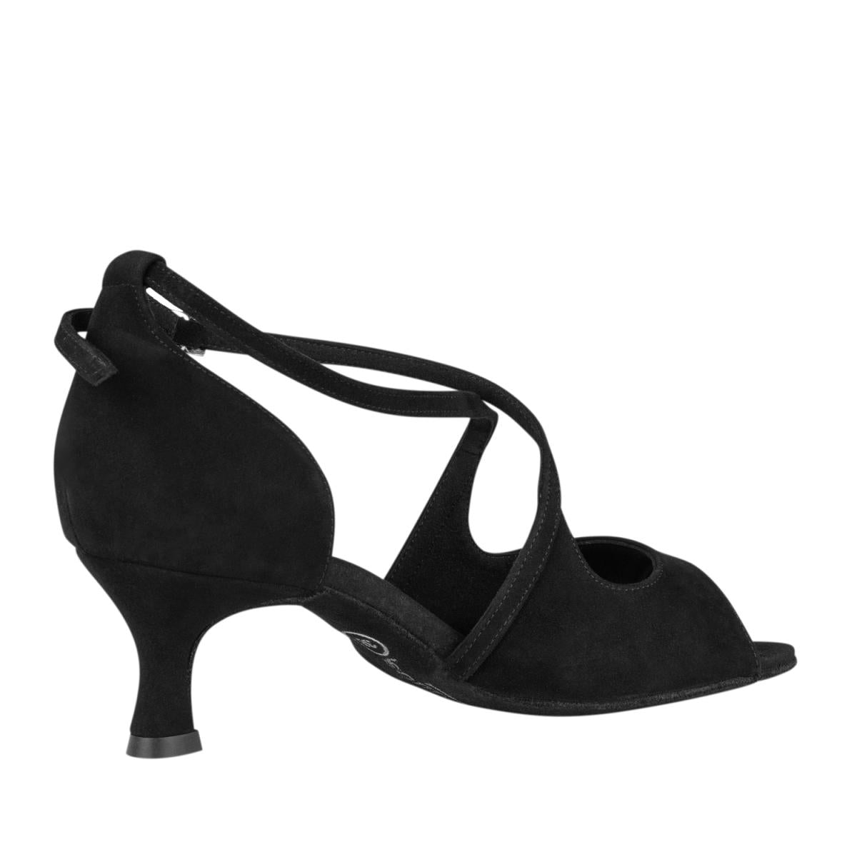 Rummos Damen Tanzschuhe R545 024 - Material: Nubuck - Farbe: Schwarz - Weite: Normal - Absatz: 50R Flare - Größe: EUR 33