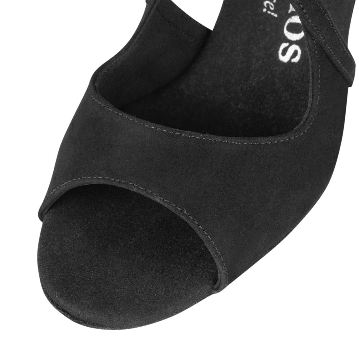 Rummos Damen Tanzschuhe R545 024 - Material: Nubuck - Farbe: Schwarz - Weite: Normal - Absatz: 50R Flare - Größe: EUR 34