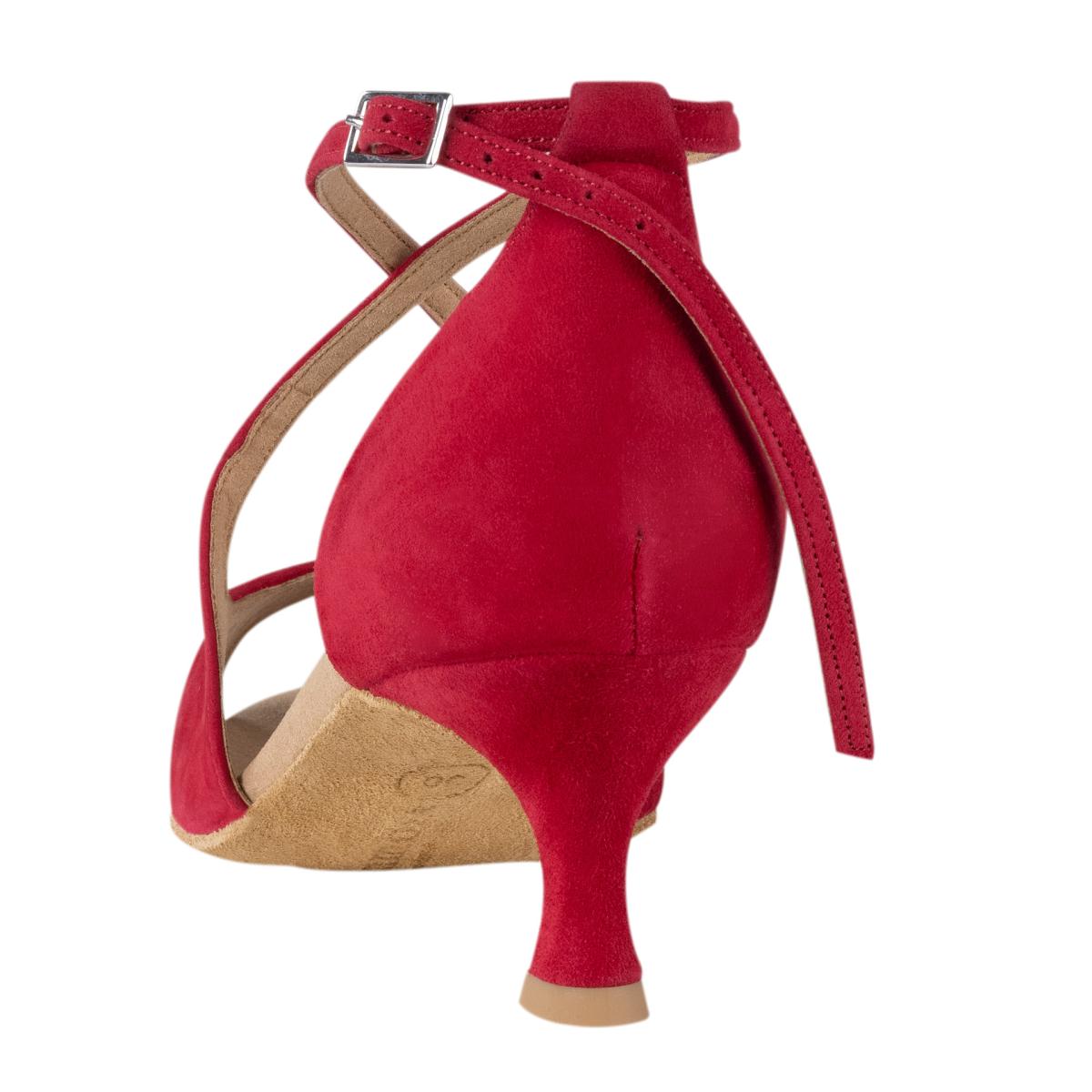 Rummos Damen Tanzschuhe R545 028 - Material: Nubuck - Farbe: Rot - Weite: Normal - Absatz: 50R Flare - Größe: EUR 38,5