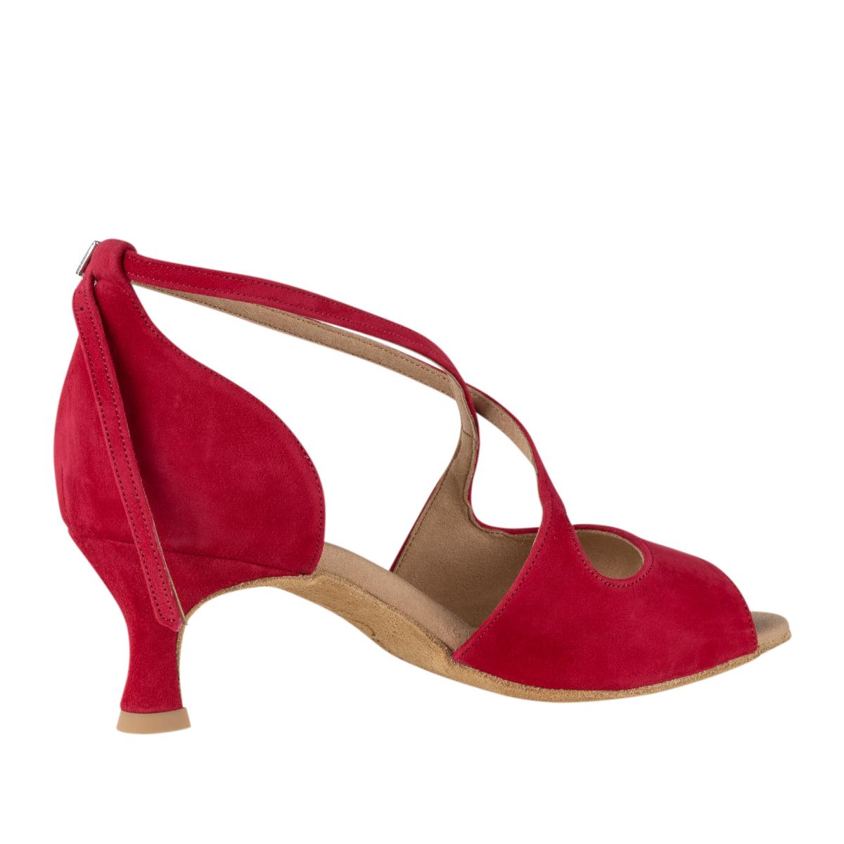 Rummos Damen Tanzschuhe R545 028 - Material: Nubuck - Farbe: Rot - Weite: Normal - Absatz: 50R Flare - Größe: EUR 40,5