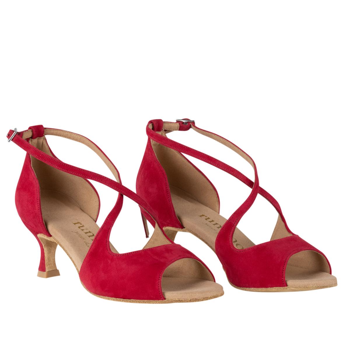 Rummos Damen Tanzschuhe R545 028 - Material: Nubuck - Farbe: Rot - Weite: Normal - Absatz: 50R Flare - Größe: EUR 40