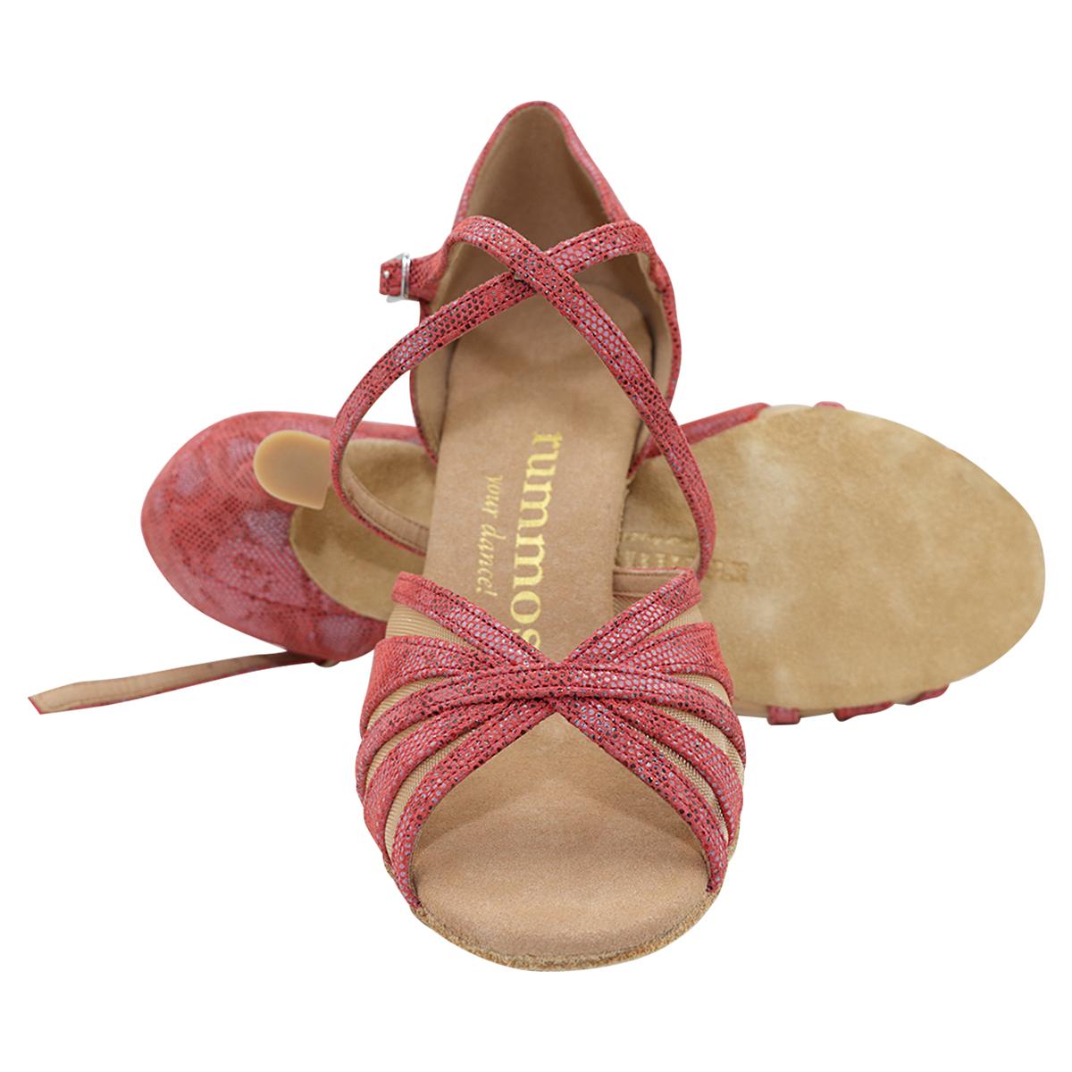 Rummos Damen Tanzschuhe R530 205 - Material: Leder - Farbe: Red Histrix - Weite: Normal - Absatz: 50R Flare - Größe: EUR 34,5