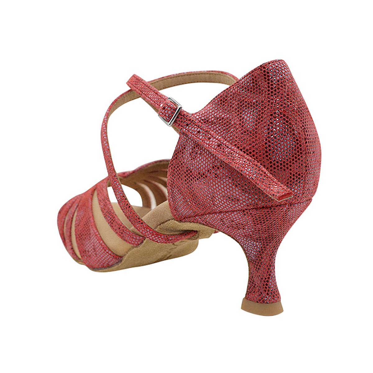 Rummos Damen Tanzschuhe R530 205 - Material: Leder - Farbe: Red Histrix - Weite: Normal - Absatz: 50R Flare - Größe: EUR 39