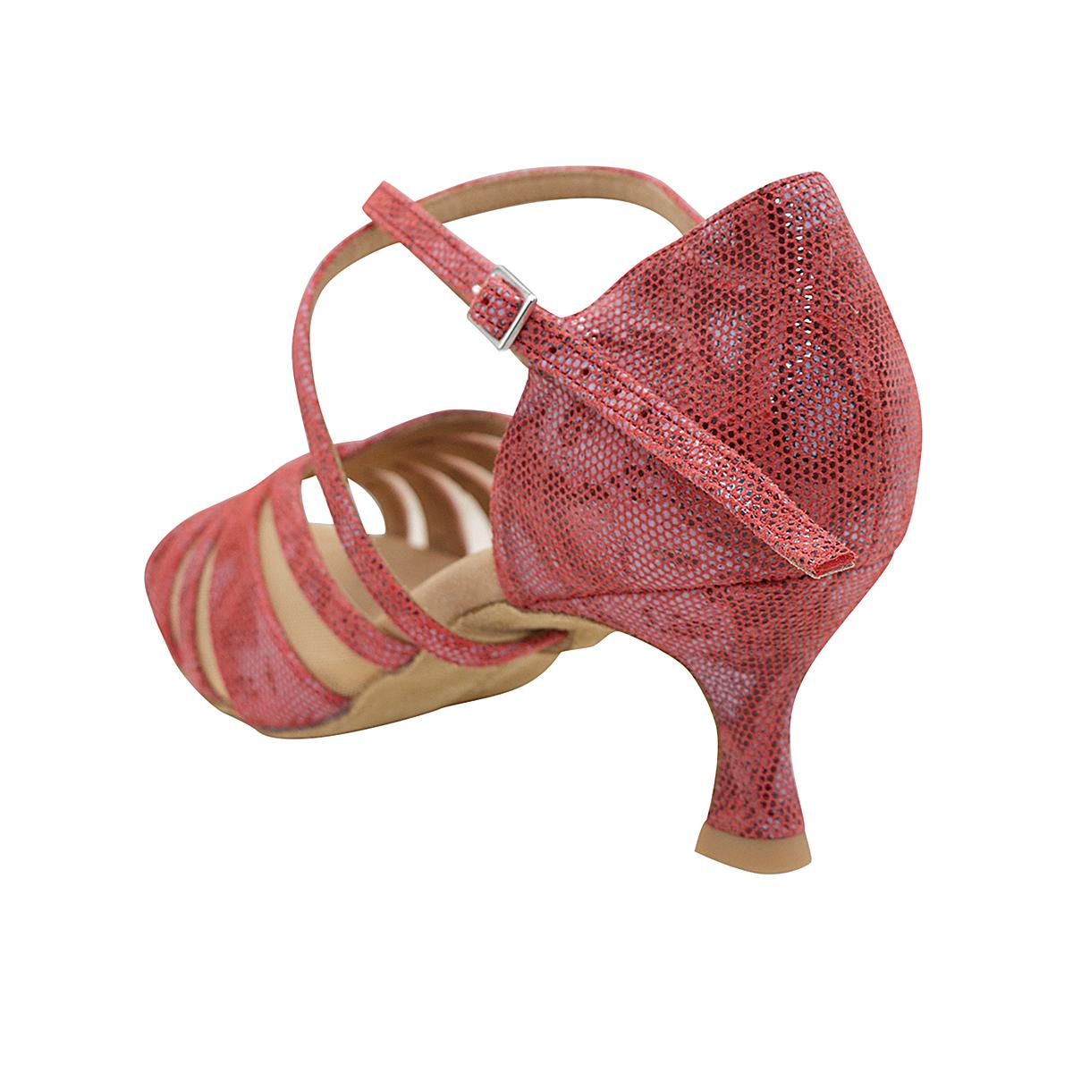 Rummos Damen Tanzschuhe R530 205 - Material: Leder - Farbe: Red Histrix - Weite: Normal - Absatz: 50R Flare - Größe: EUR 33