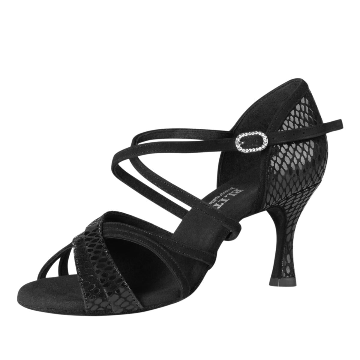 Rummos Damen Tanzschuhe Elite Athena 171/024 - Material: Nubuck/Leder - Farbe: Schwarz - Weite: Normal - Absatz: 60R Flare - Größe: EUR 34,5