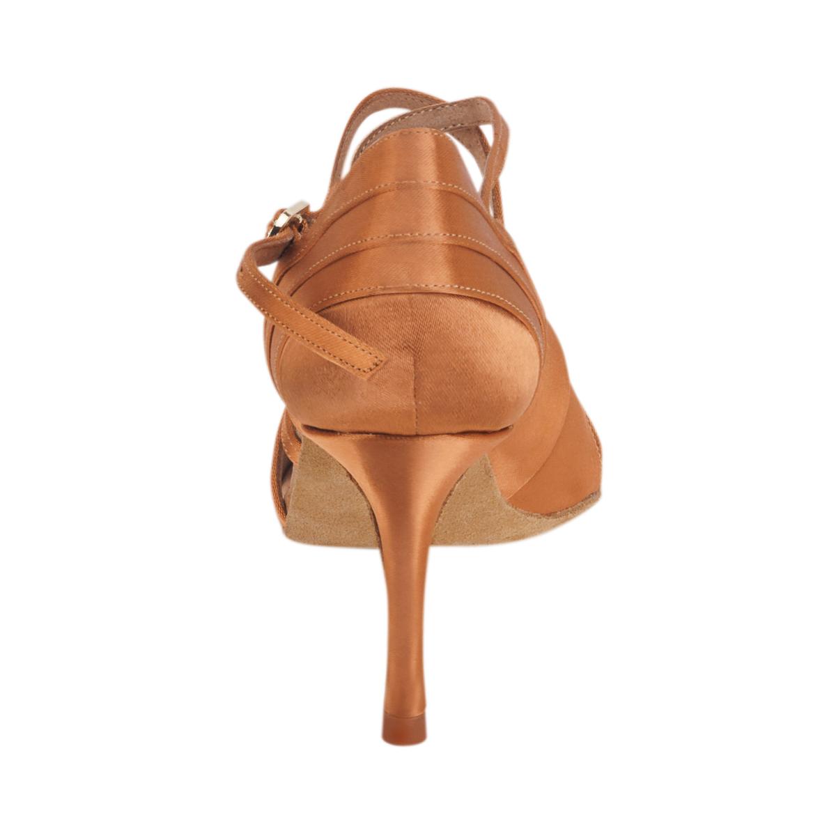 Rummos Damen Tanzschuhe Elite Athena 048 - Obermaterial: Satin - Farbe: Dark Tan - Weite: Normal - Absatz: 80E Stiletto - Größe: EUR 39