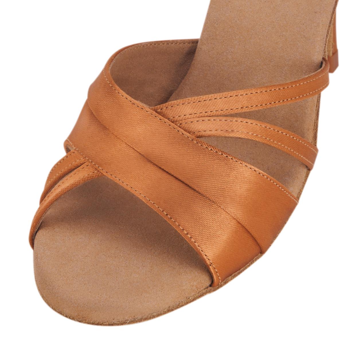 Rummos Damen Tanzschuhe Elite Athena 048 - Obermaterial: Satin - Farbe: Dark Tan - Weite: Normal - Absatz: 80E Stiletto - Größe: EUR 33,5