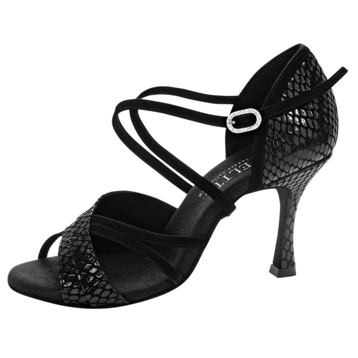 Rummos Damen Tanzschuhe Elite Athena 171/024 - Obermaterial: Nubuck/Leder - Farbe: Schwarz - Weite: Normal - Absatz: 70R Flare - Größe: EUR 33,5