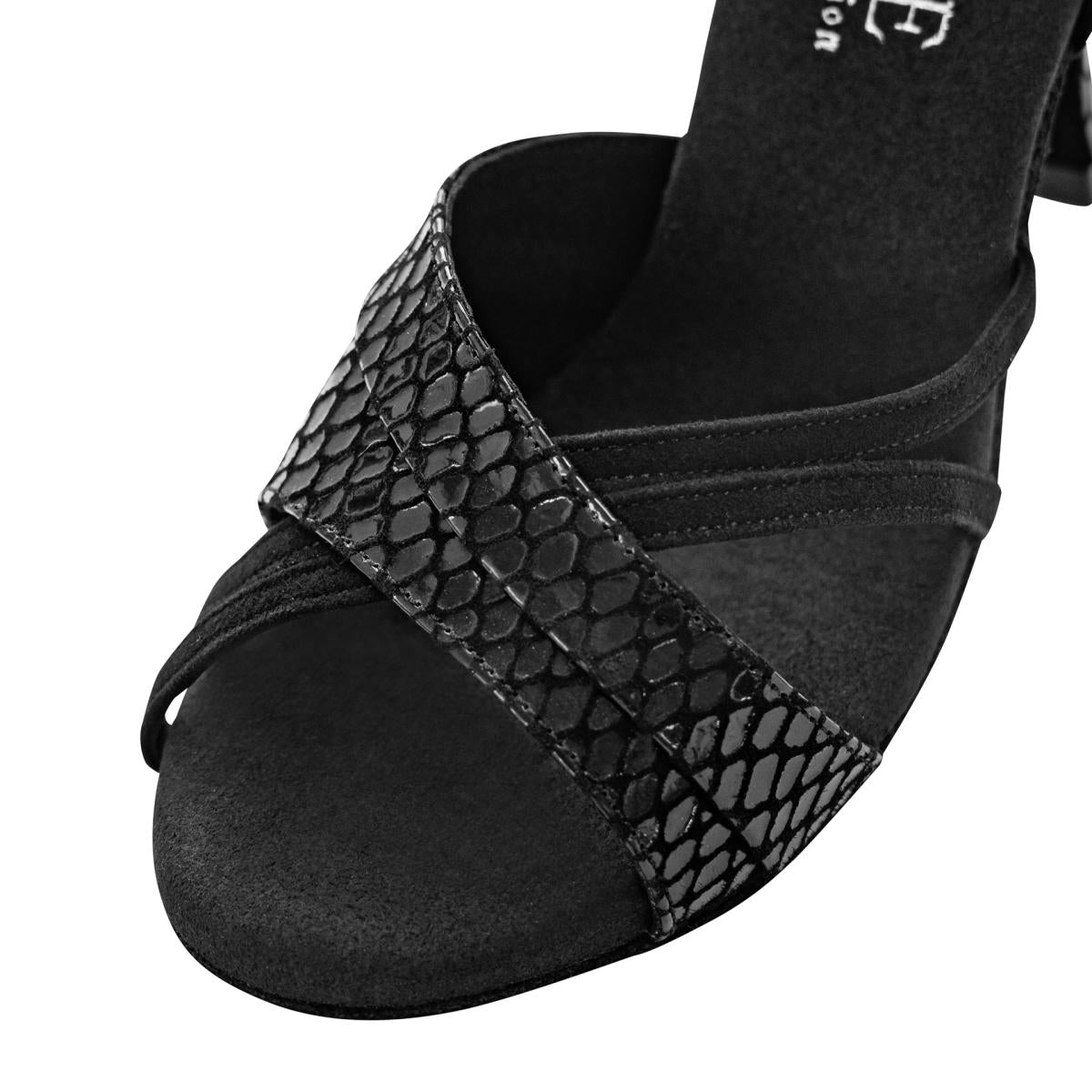 Rummos Damen Tanzschuhe Elite Athena 171/024 - Obermaterial: Nubuck/Leder - Farbe: Schwarz - Weite: Normal - Absatz: 70R Flare - Größe: EUR 40