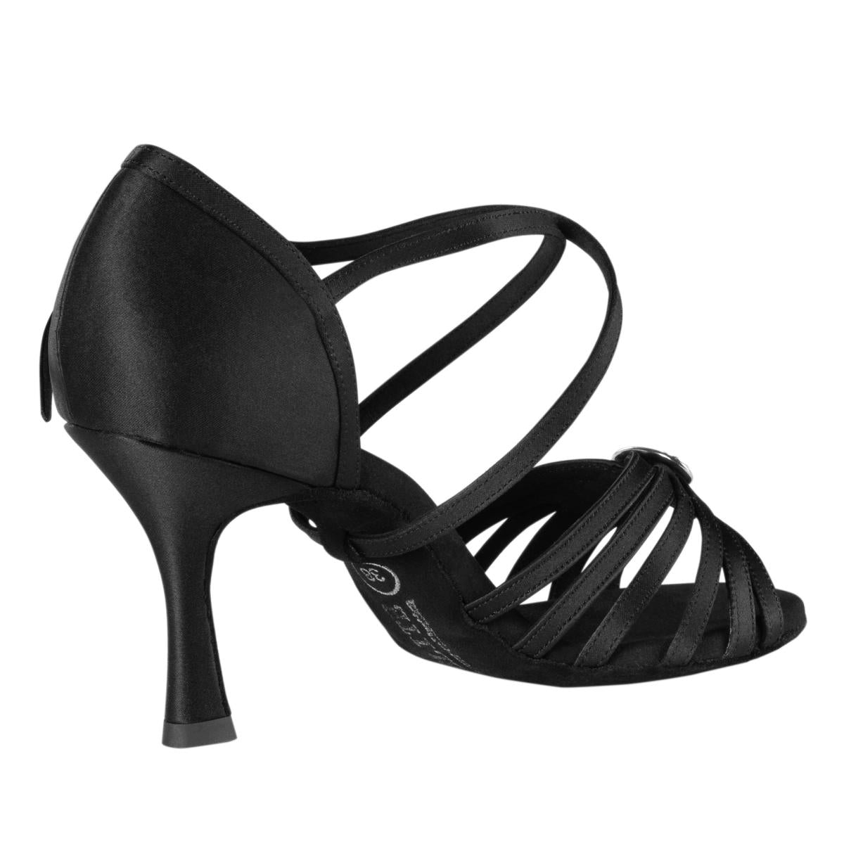 Rummos Damen Tanzschuhe Elite Celine 041 - Material: Satin - Farbe: Schwarz - Weite: Normal - Absatz: 70R Flare - Größe: EUR 35,5
