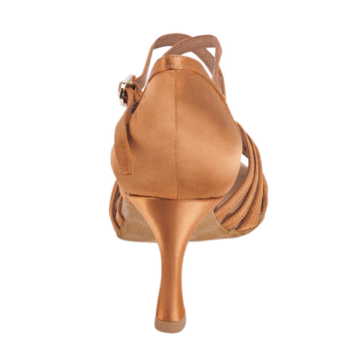 Rummos Damen Tanzschuhe Elite Celine 048 - Obermaterial: Satin - Farbe: Dark Tan - Weite: Normal - Absatz: 60R Flare - Größe: EUR 38,5