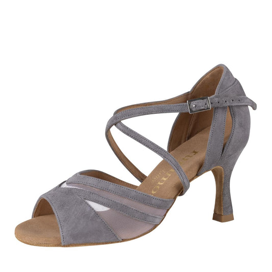 Rummos Damen Tanzschuhe Doris 240 - Material: Nubuck - Farbe: Grau - Weite: Normal - Absatz: 60R Flare - Größe: EUR 40,5