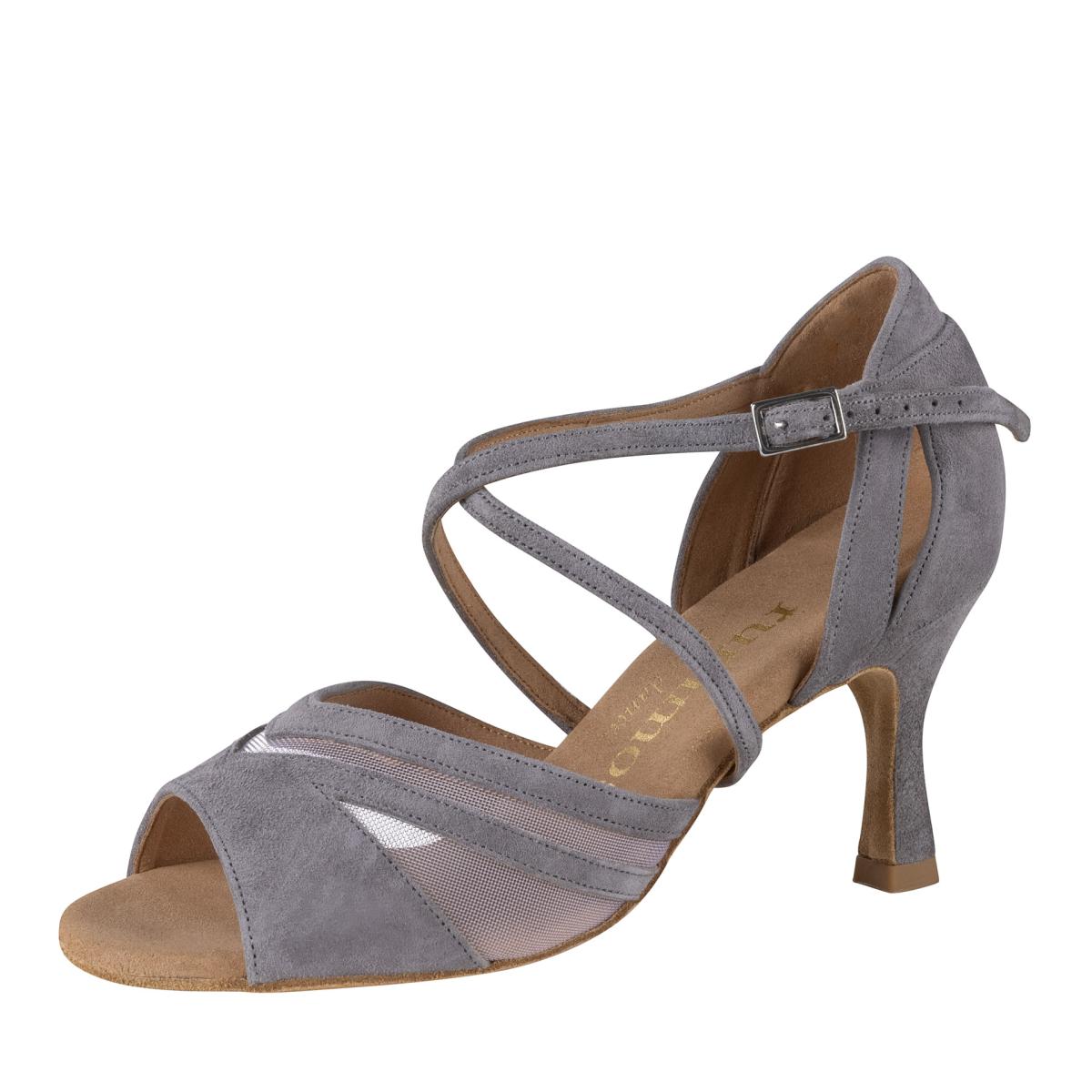 Rummos Damen Tanzschuhe Doris 240 - Material: Nubuck - Farbe: Grau - Weite: Normal - Absatz: 60R Flare - Größe: EUR 37