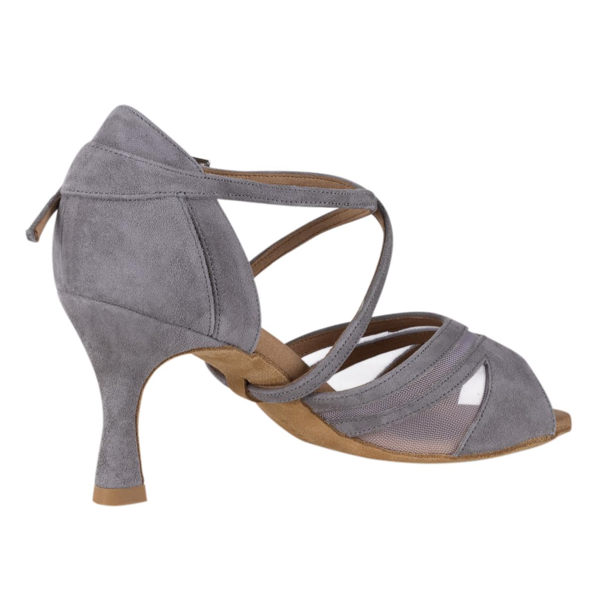 Rummos Damen Tanzschuhe Doris 240 - Material: Nubuck - Farbe: Grau - Weite: Normal - Absatz: 60R Flare - Größe: EUR 38,5