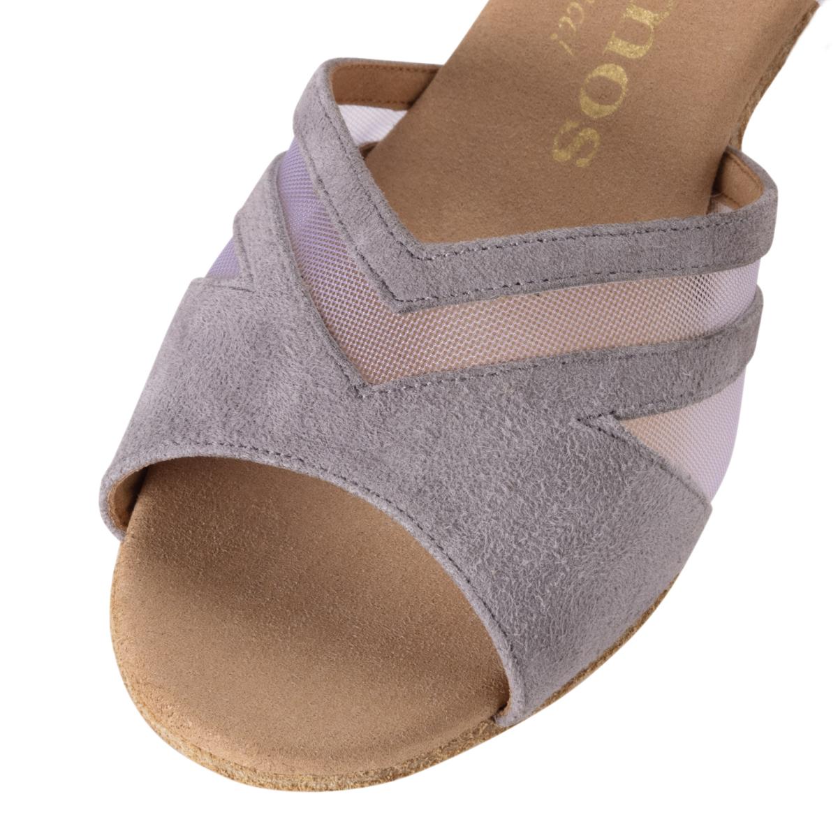Rummos Damen Tanzschuhe Doris 240 - Material: Nubuck - Farbe: Grau - Weite: Normal - Absatz: 50R Flare - Größe: EUR 37
