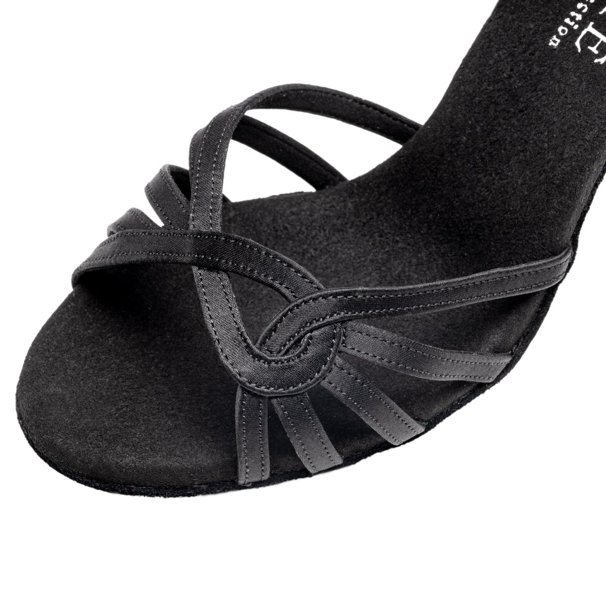 Rummos Damen Latein Tanzschuhe Elite Eris 041 - M: Satin - C: Schwarz - W: Medium (Normal) - H: 60R Flare - Si: EUR 40