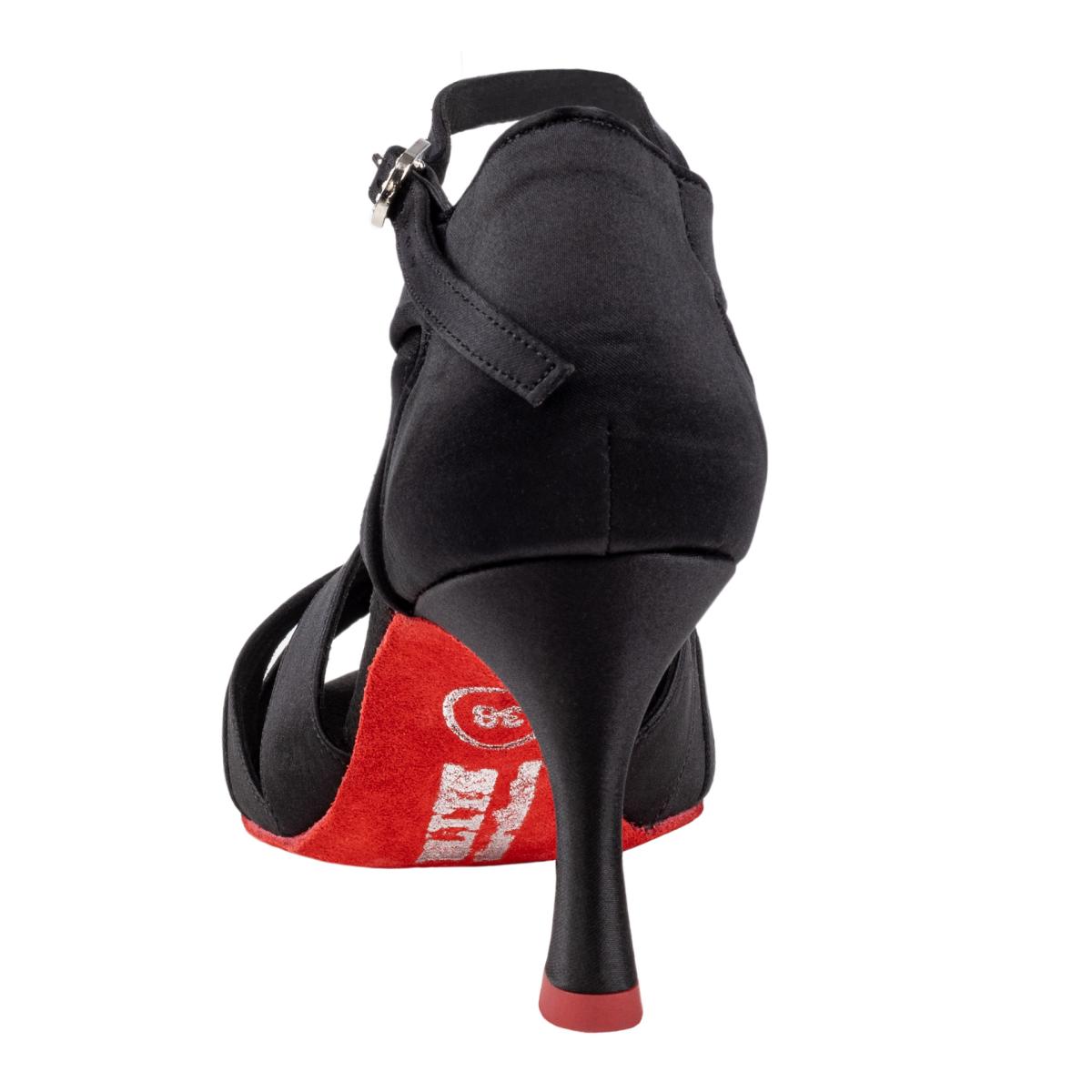 Rummos Damen Latein Tanzschuhe Elite Aura 041 - M: Satin - C: Schwarz - W: Medium (Normal) - H: 60R Flare - Si: EUR 39