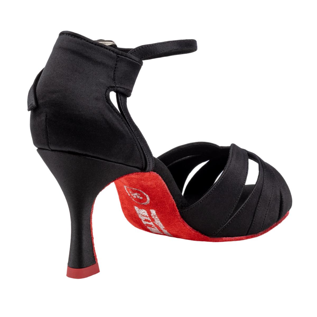 Rummos Damen Latein Tanzschuhe Elite Aura 041 - M: Satin - C: Schwarz - W: Medium (Normal) - H: 60R Flare - Si: EUR 36