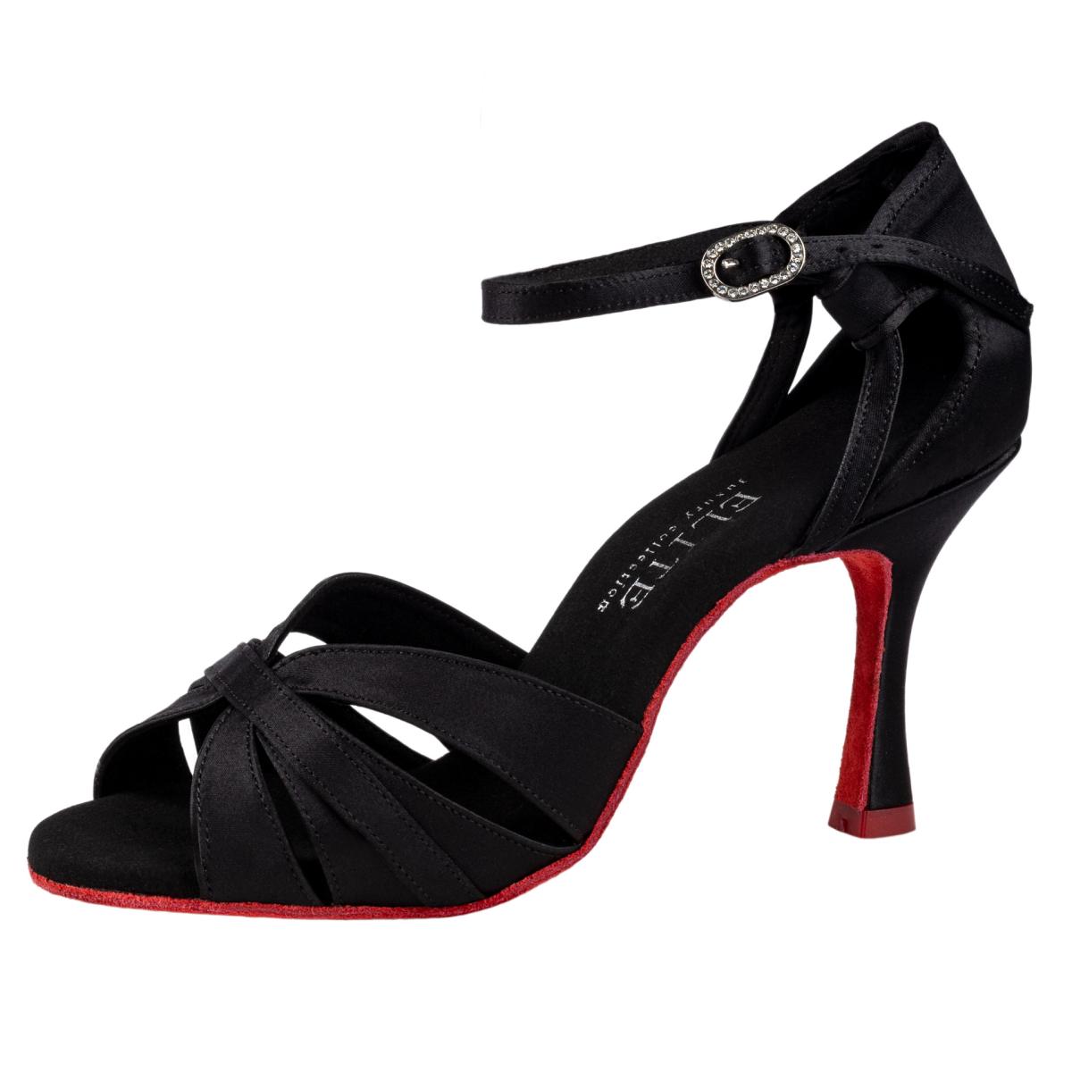 Rummos Damen Latein Tanzschuhe Elite Aura 041 - Material: Satin - Farbe: Schwarz - Weite: Normal - Absatz: 70R Flare - Größe: EUR 42
