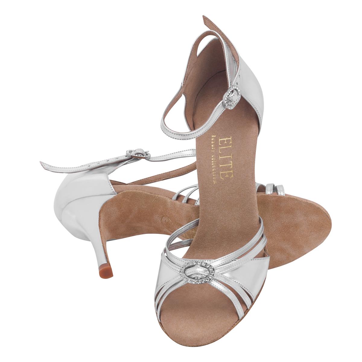 Rummos Damen Tanzschuhe Elite Bella 009 - Obermaterial: Leder - Farbe: Silber - Weite: Normal - Absatz: 80E Stiletto - Größe: EUR 34