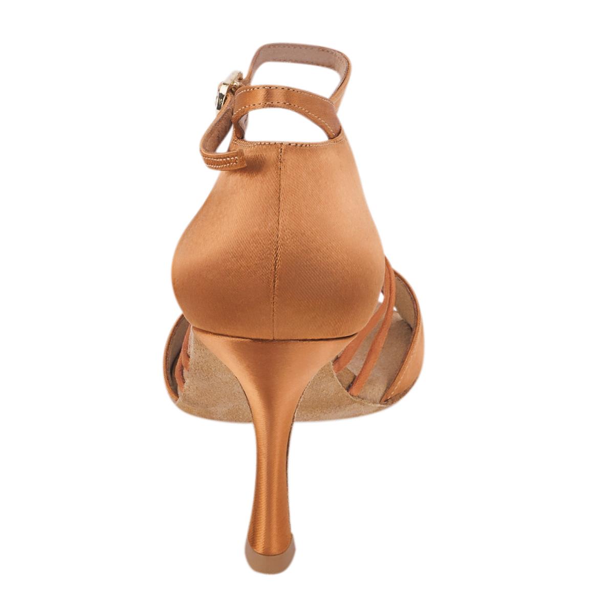 Rummos Damen Tanzschuhe Elite Bella 048 - Obermaterial: Satin - Farbe: Dark Tan - Weite: Normal - Absatz: 70R Flare - Größe: EUR 38,5